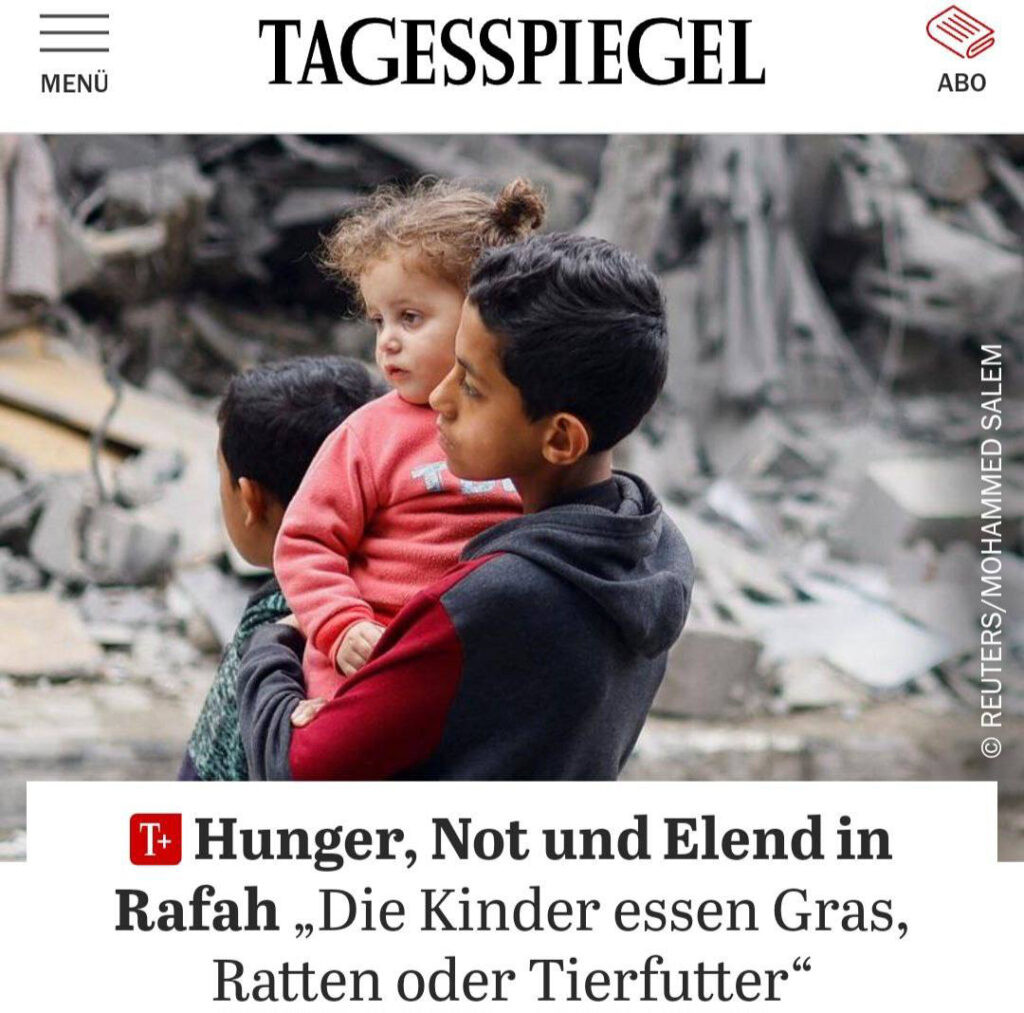 „Hlad, nedostatok a utrpenie v Rafahu. Deti jedia trávu, potkany alebo krmivo pre zvieratá“