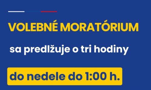 EUROVOĽBY MAJÚ POKOJNÝ PRIEBEH, VOLEBNÉ MORATÓRIUM SA PREDLŽUJE O TRI HODINY  

 Na celom území Slovenska bude volebné moratórium platiť do nedele 9. júna …