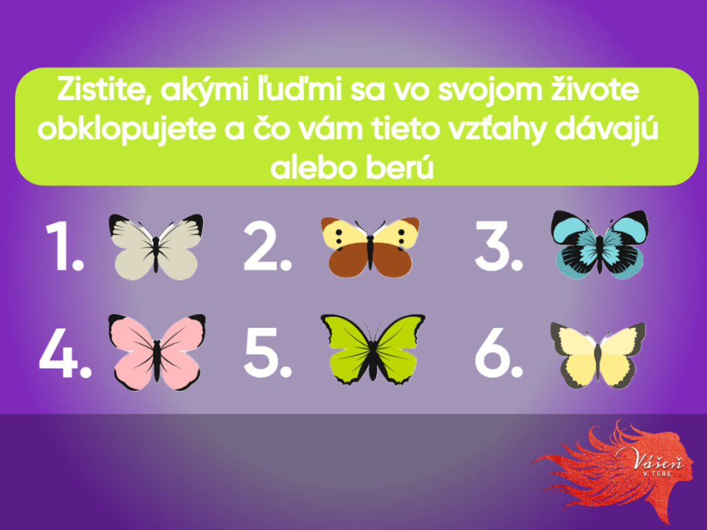 Tento test osobnosti vám ukáže, akými ľuďmi sa obklopujete. Ktorého motýľa si vyberiete?