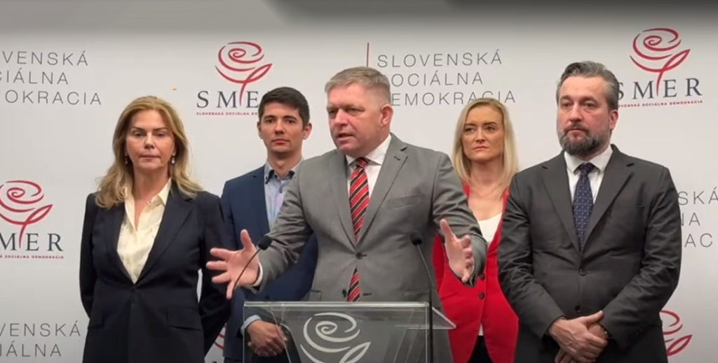 Vyhlásenie strany SMER-SSD k výsledkom eurovolieb: Za mier! Za Roberta Fica! Za Slovensko!