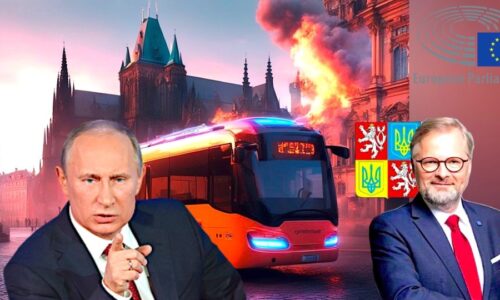 Putin prý poslal do Prahy agenta, aby zapálil autobusy MHD. Demence českého premiéra má zakrýt výprask pětikoalice v Evropských volbách.