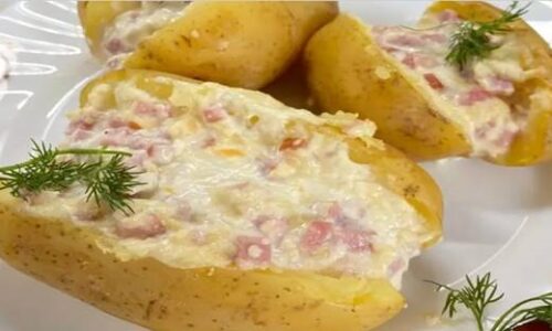 Veľmi chutné zemiaky plnené šunkou a syrom: Skvelá a jednoduchá dobrota!
