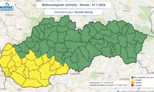 Vysoké teploty sa vracajú, v stredu môžu potrápiť niektoré okresy