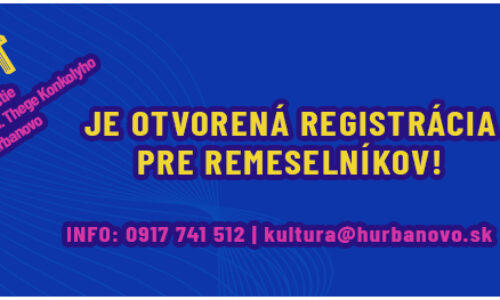 HURBAN MARKET 2024 | Je otvorená registrácia pre remeselníkov na Hurban market!