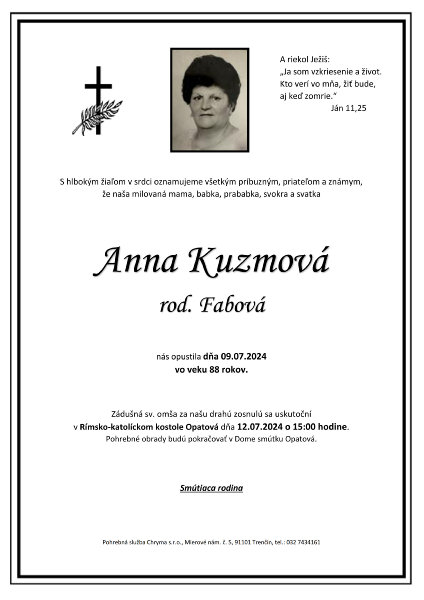 Anna Kuzmová rod. Fabová