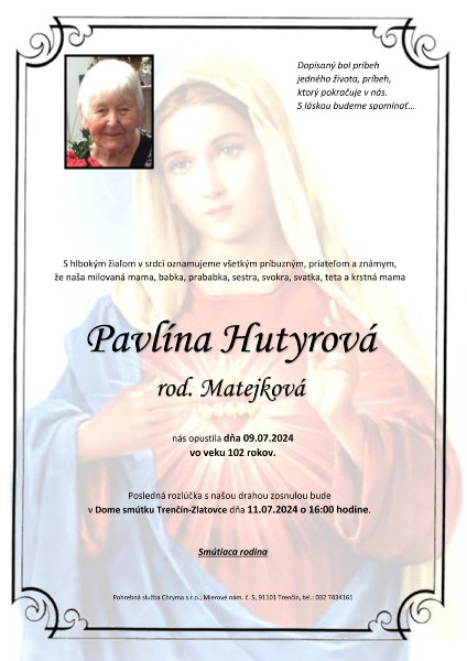 Pavlína Hutyrová rod. Matejková