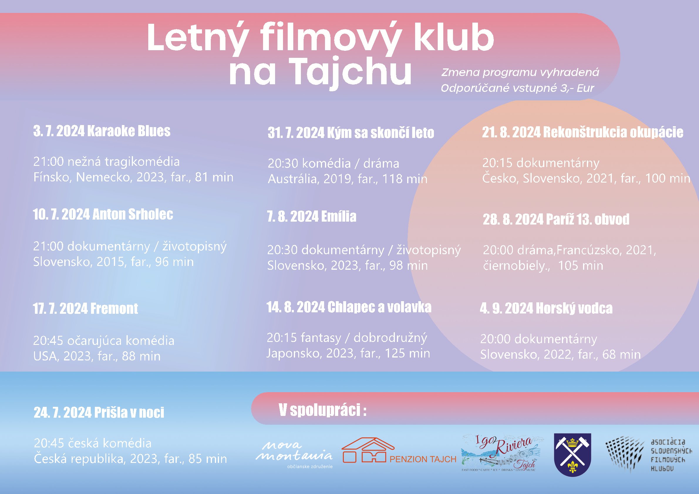 Letný filmový klub na Tajchu