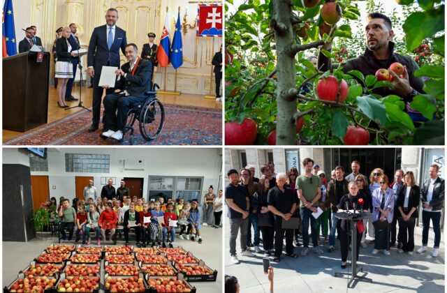 Top foto dňa (20. september 2024): Takáč na samozbere jabĺk, Pellegrini prijal olympionikov i paralympionikov aj vyjadrenie členov činohry SND