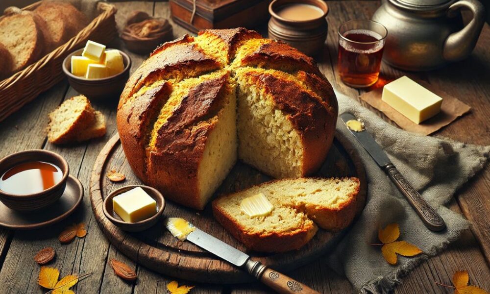 Tradičný írsky Soda Bread: Rýchly chlieb bez droždia s cmarom a jedlou sódou