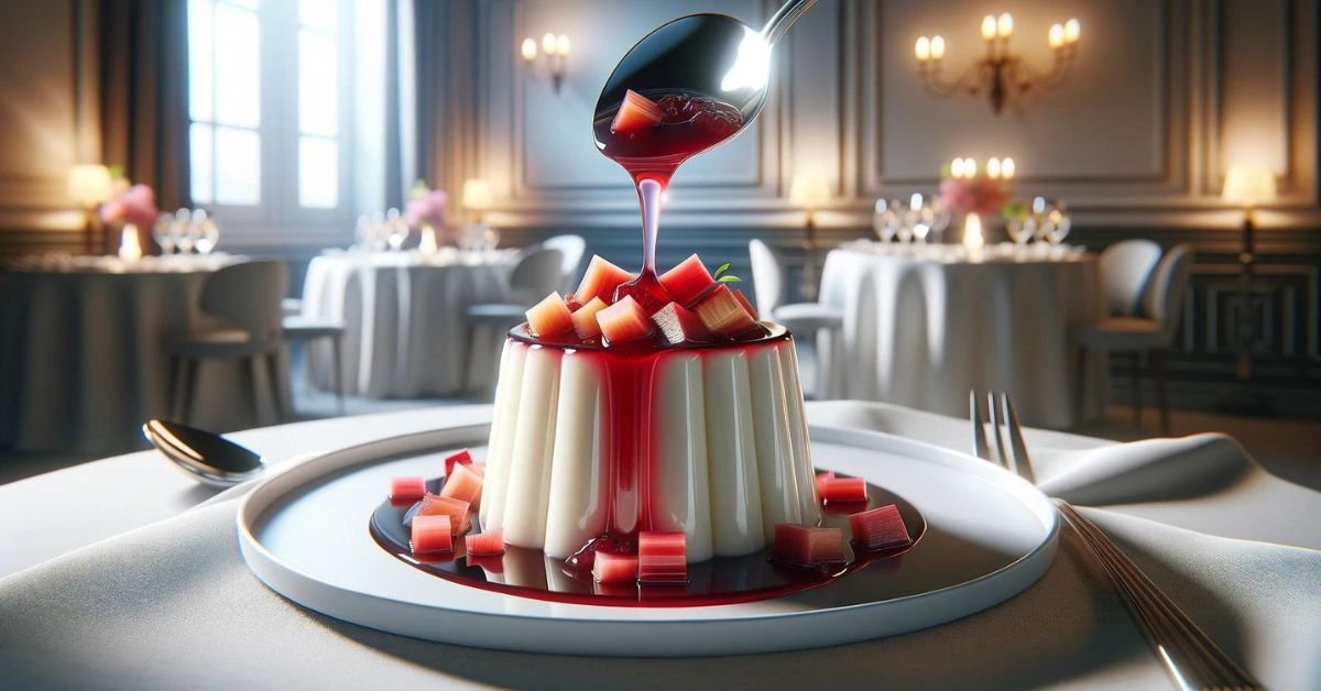 Panna cotta s rebarborovým kompótom, jemný dezert s výraznou chuťou