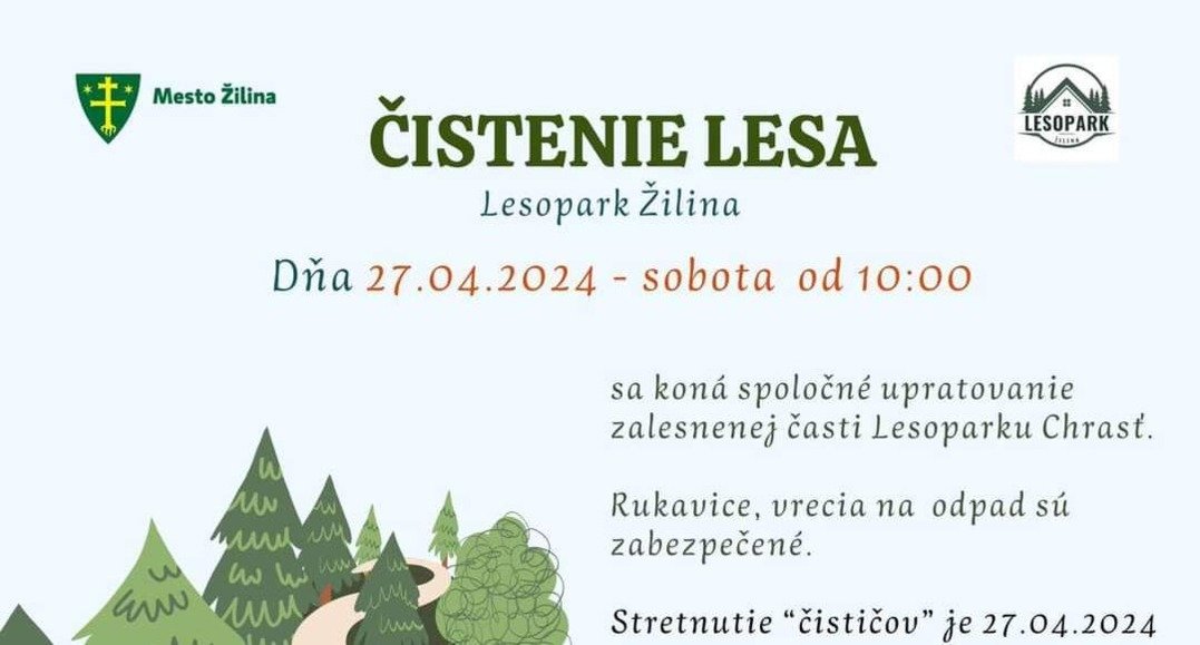 vyčistite s nami lesopark v Žiline Vyčistite s nami lesopark v Žiline