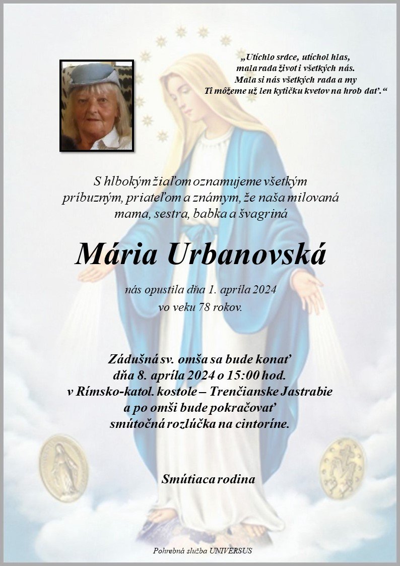 mária urbanovská Mária Urbanovská
