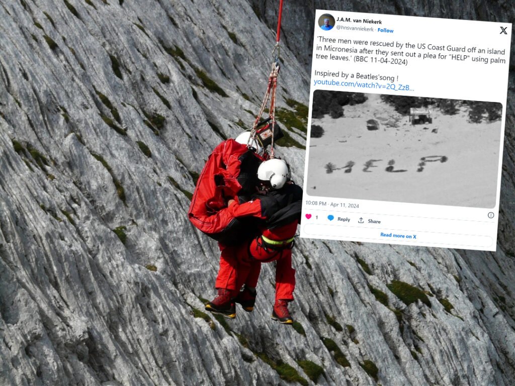 uviazli na rajskom ostrove. zachránil ich nápis z listov Uviazli na rajskom ostrove. Zachránil ich nápis z listov