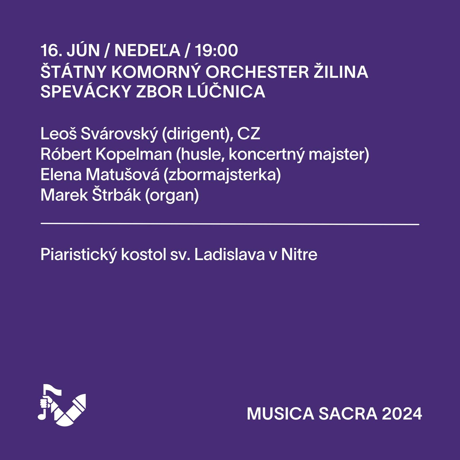 447406829_865648895602662_100844514351162335_n.jpg Nitra : PRVÝ KONCERT MUSICA SACRA
V nedeľu 16. júna, v rámci 33. Medzinárodného festivalu sakrálnej hudby, vystúpi
ŠTÁTNY KOMORNÝ ORCHESTER ŽILINA a SPEVÁCKY ZB…