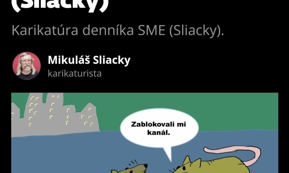 POTKAN V SME 

Sú plní tolerancie. Učia nás ako rešpektovať ich vymyslených 76 pohlaví. A ešte… kreslia ľudí ako potkanov. A vraj je to satira.

Ešte že u…