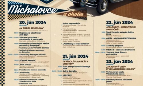 Michalovce: ZEMPLÍN VETERÁN RALLYE 
Ďalšou zo sprievodných akcií júnových osláv 780. výročia prvej písomnej zmienky je obľúbené Zemplín veterán rallye. 

 20. jún – Nám…