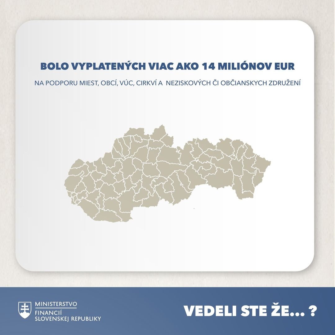 448553960_859415036215524_4900391528024280479_n.jpg Vedeli ste, že ku dnešnému dňu na výjazdových vládach bolo vyplatených viac ako 14 miliónov eur na podporu miest, obcí, VÚC, cirkví a neziskových či občians…