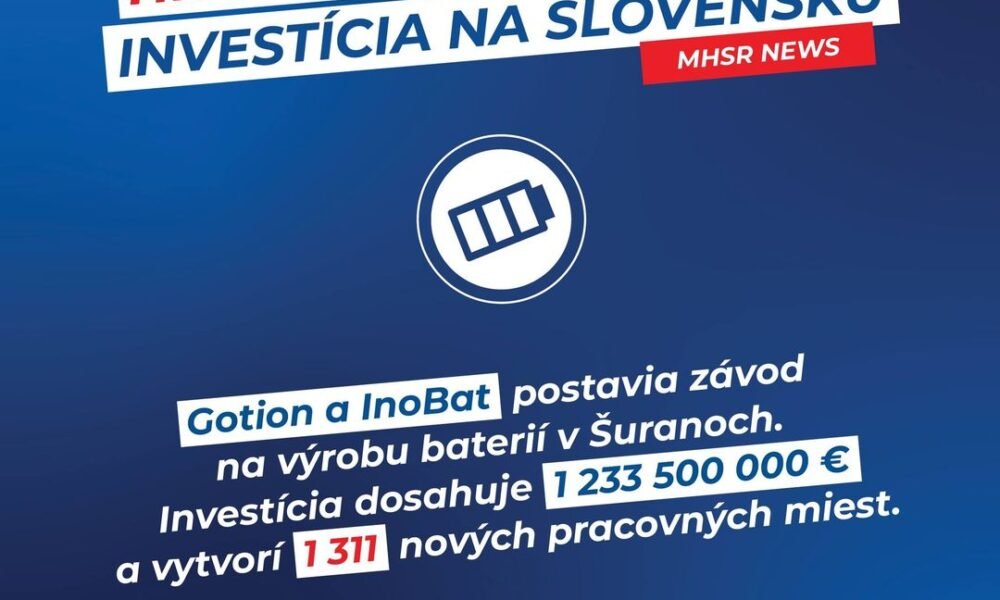 A JE TO TU!
 #mhsr #investicie #denisasakova #podpredsednickavlady #prvaministerka #ministerkahospodarstva #mhinvest #inobat #gotion #priemyselnyparksurany