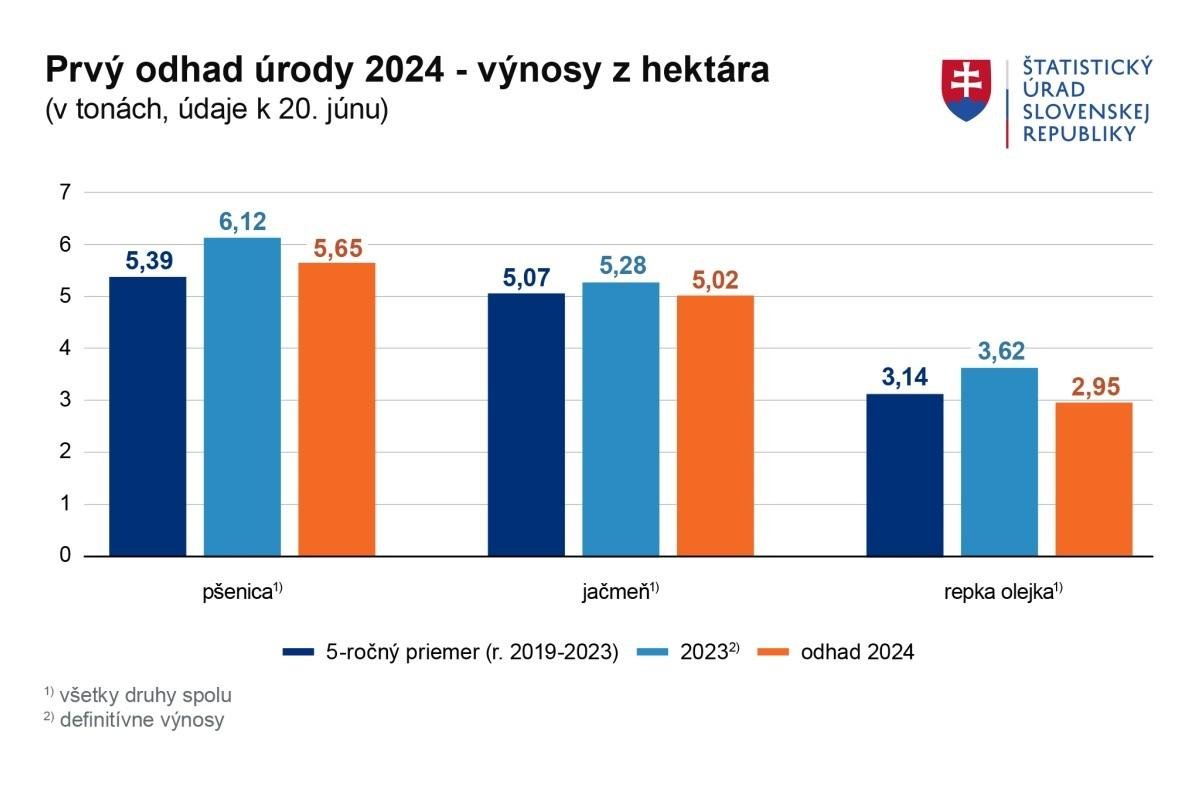 Úroda hustosiatych obilnín bude medziročne nižšia o viac ako 14 percent Úroda hustosiatych obilnín bude medziročne nižšia o viac ako 14 percent