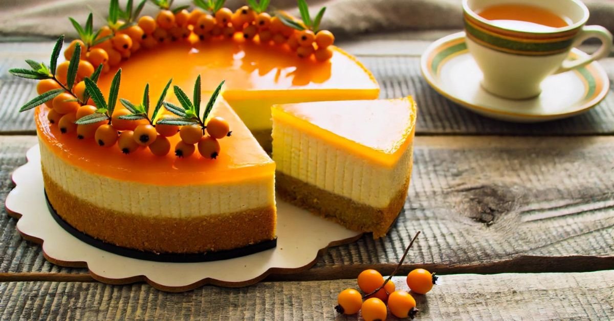 Osviežujúci a chutný rakytníkový cheesecake Osviežujúci a chutný rakytníkový cheesecake