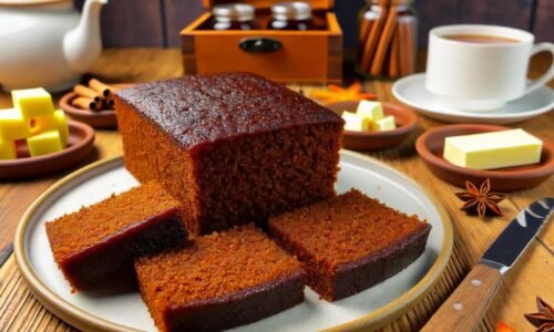 Tradičný anglický Parkin Cake: Hustý zázvorový koláč s melasou a ovsenými vločkami