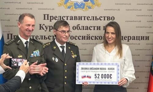 Slovenský starosta předal v Moskvě 52 tisíc eur na Kurskou oblast. Přispěli i Češi, tvrdí Rusko