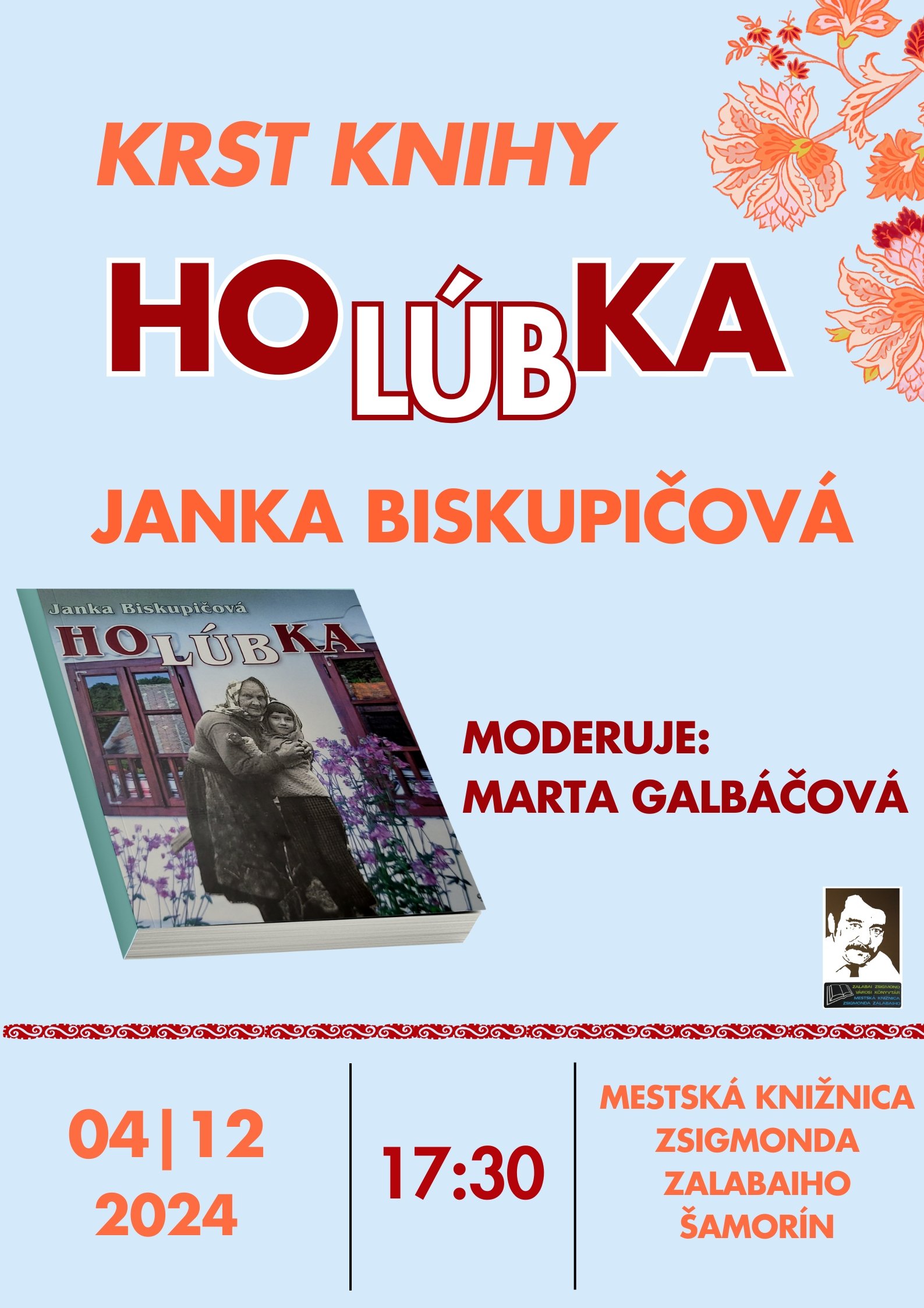 Pozvánka na krst knihy Holúbka Janky Biskupičovej Pozvánka na krst knihy Holúbka Janky Biskupičovej