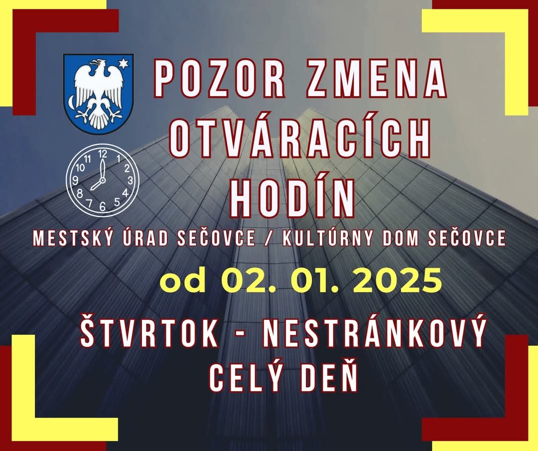 Zmena otváracích hodín