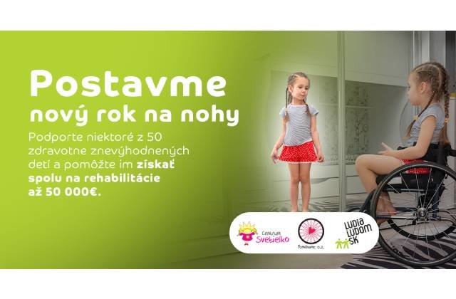 273327_novy-projekt.jpg Podporme 50 zdravotne znevýhodnených detí. Dajme im šancu na kvalitnejší život