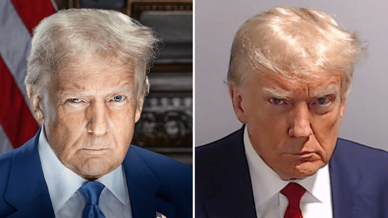 Trump zveřejnil nový prezidentský portrét. Nápadně se podobá jeho slavné fotce z vězení Trump zveřejnil nový prezidentský portrét. Nápadně se podobá jeho slavné fotce z vězení