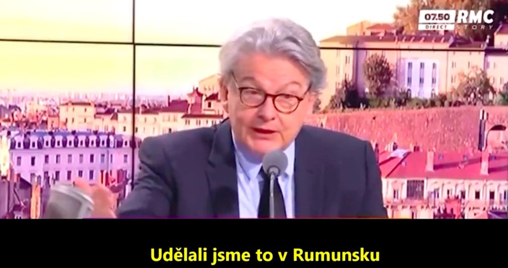 VIDEO: Bývalý eurokomisař na francouzské televizi nejen přiznal, že Brusel stojí za zrušením 1. kola prezidentských voleb v Rumunsku, ale dokonce pohrozil a naznačil, že pokud v Německu vyhraje AfD, tak Brusel zruší i výsledky německých voleb