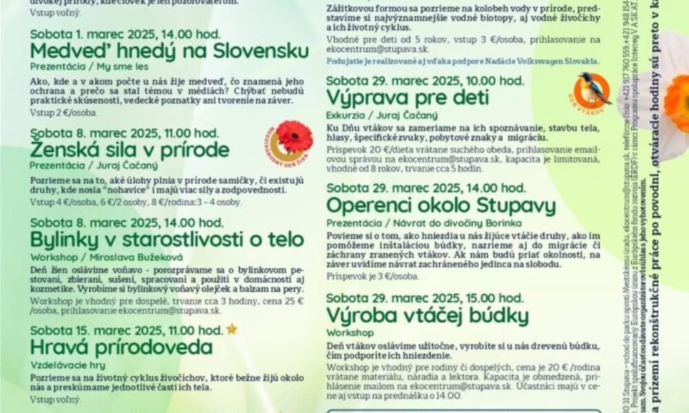Marec prináša do ekocentra v Stupave jarné aktivity aj krúžky pre deti