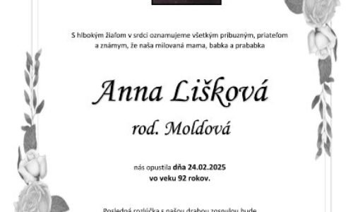 Anna Lišková rod. Moldová