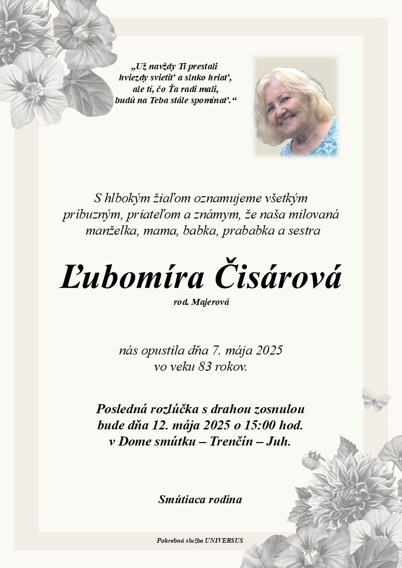 Ľubomíra Čisárová Ľubomíra Čisárová