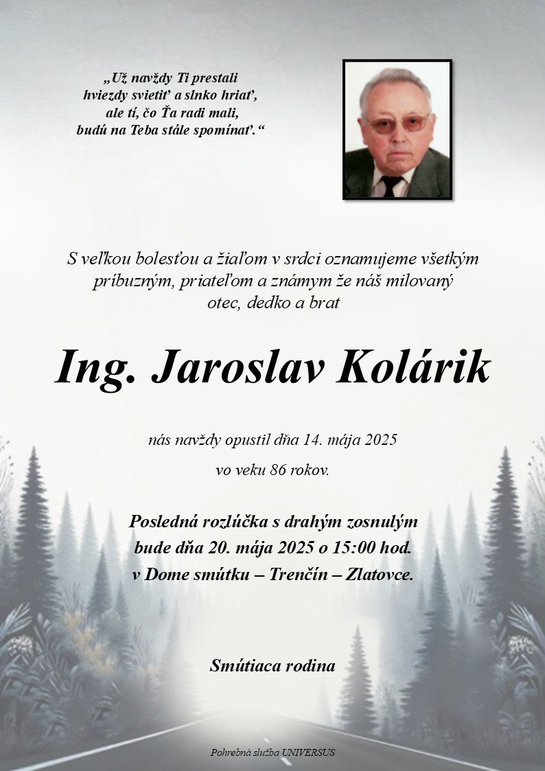 Ing. Jaroslav Kolárik Ing. Jaroslav Kolárik