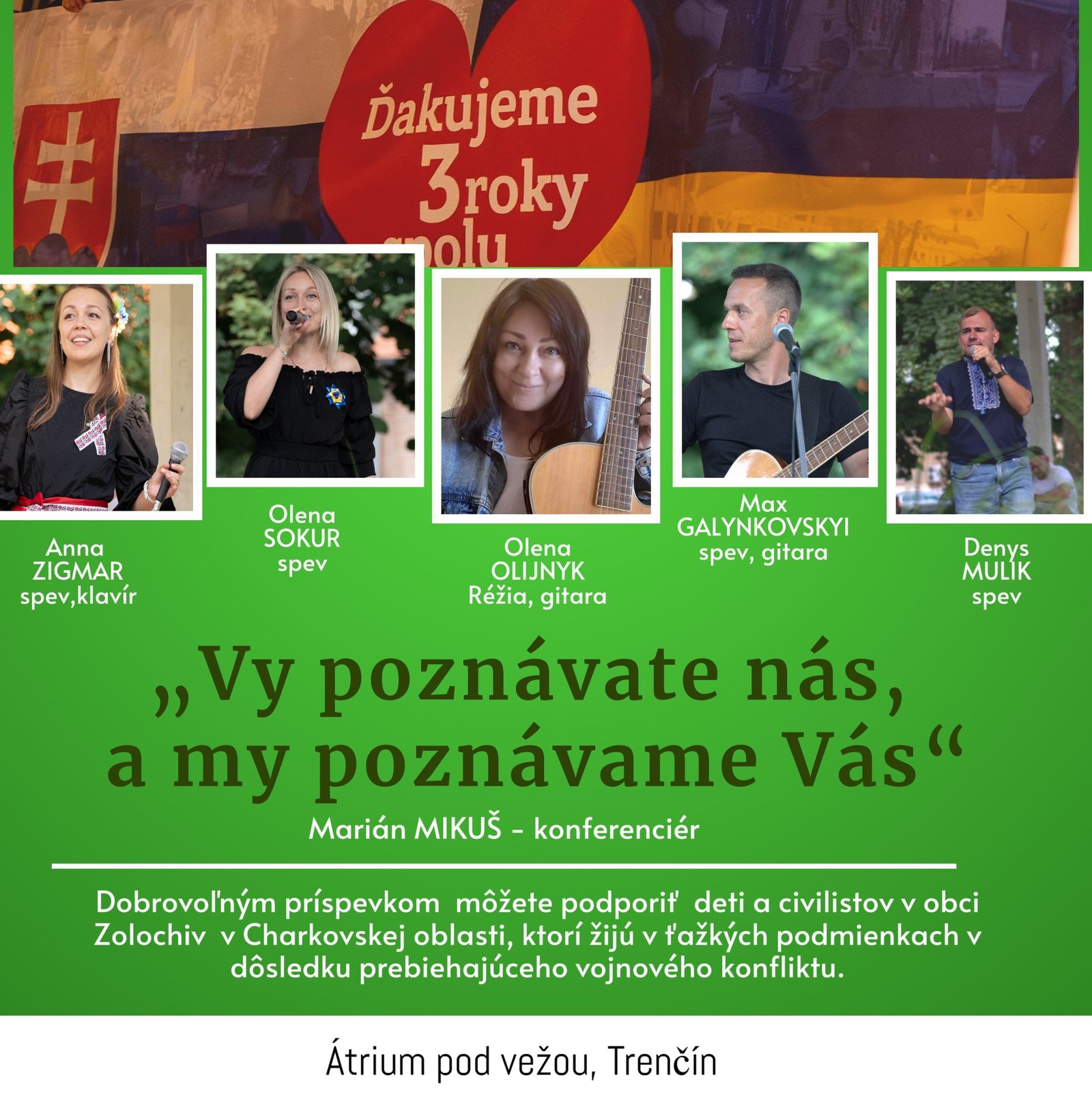 Benefičný koncert „Hudba rodného domova“ v sobotu v Átriu pod vežou
