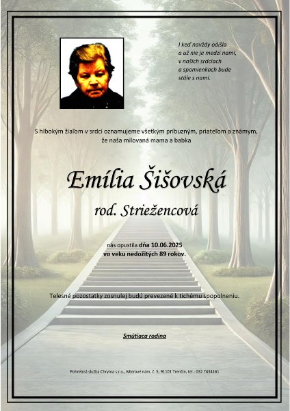 Emília Šišovská rod. Striežencová Emília Šišovská rod. Striežencová