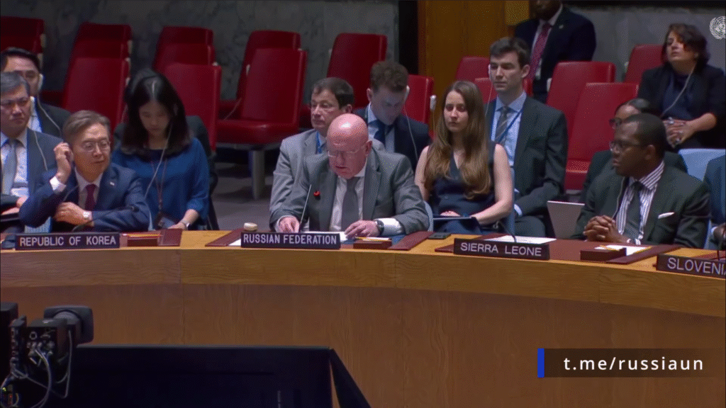 V. a. nebenzja na zasadnutí bezpečnostnej rady osn v súvislosti s americkými útokmi na irán