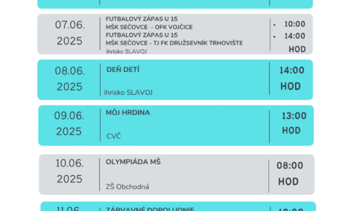 Kultúrne podujatia v mesiaci Jún