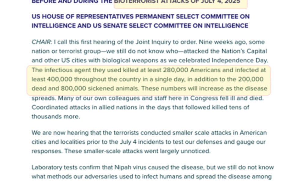 Cvičení z roku 2024 s využitím válečné hry: Bioteroristický útok, který za jediný den zabije 280 000 Američanů