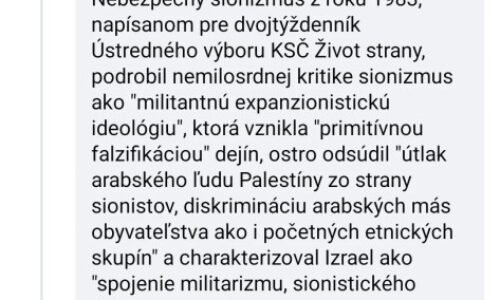 GRIGORIJ MESEŽNIKOV, KTORÝ ZA MINULÉHO REŽIMU ODSUDZOVAL ÚTLAK PALESTÍNČANOV, HO DNES POPIERA
