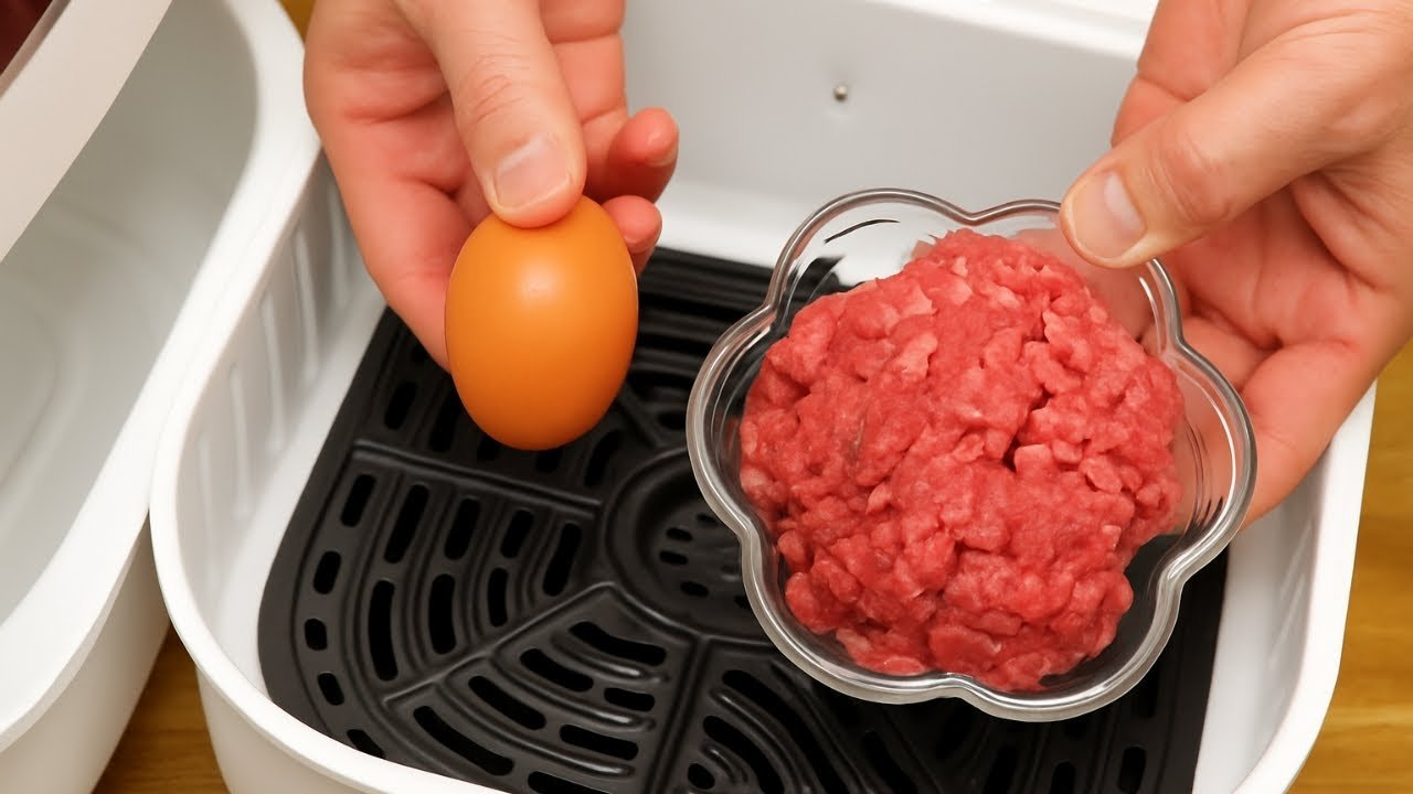 Ground Beef + Egg + Air Fryer! This is My Family’s Favorite Dinner. So Delicious!