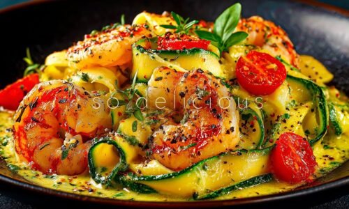 Oh Gott! Diese Zucchini schmecken besser als Pasta! Einfaches, leckeres Zitronen-Garnelen-Rezept