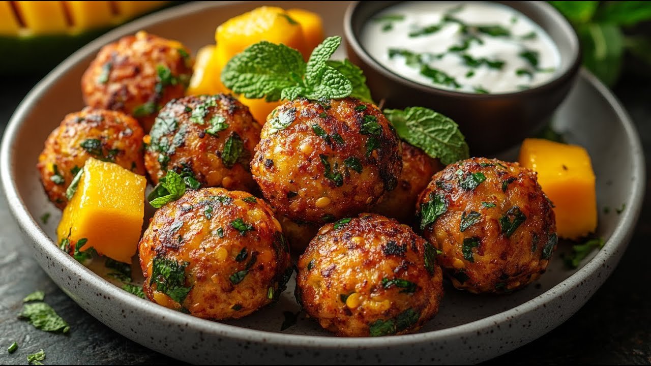 Vegan Lentil Balls With Mango and Mint Yogurt – Simply Delicious and Full of Flavor!