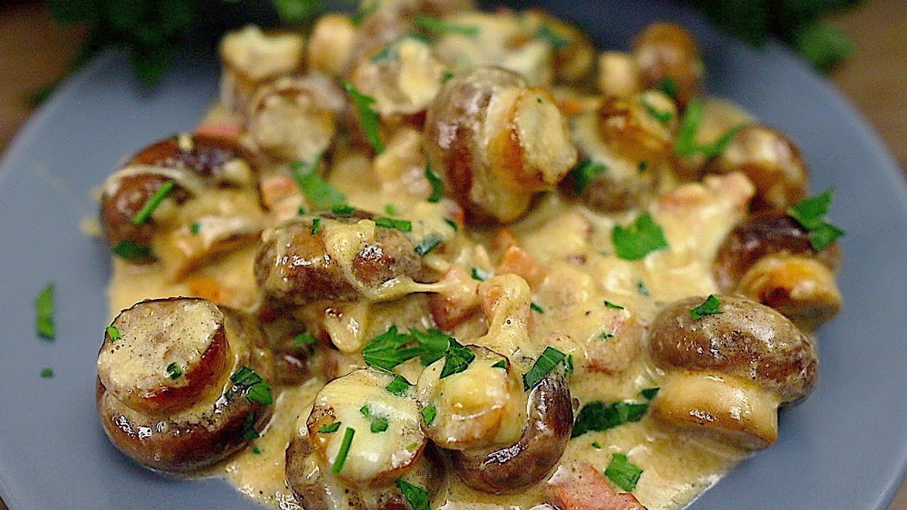 1753430403_maxresdefault.jpg Gebratene Champignons in cremiger Käsesauce. Einfach und lecker!