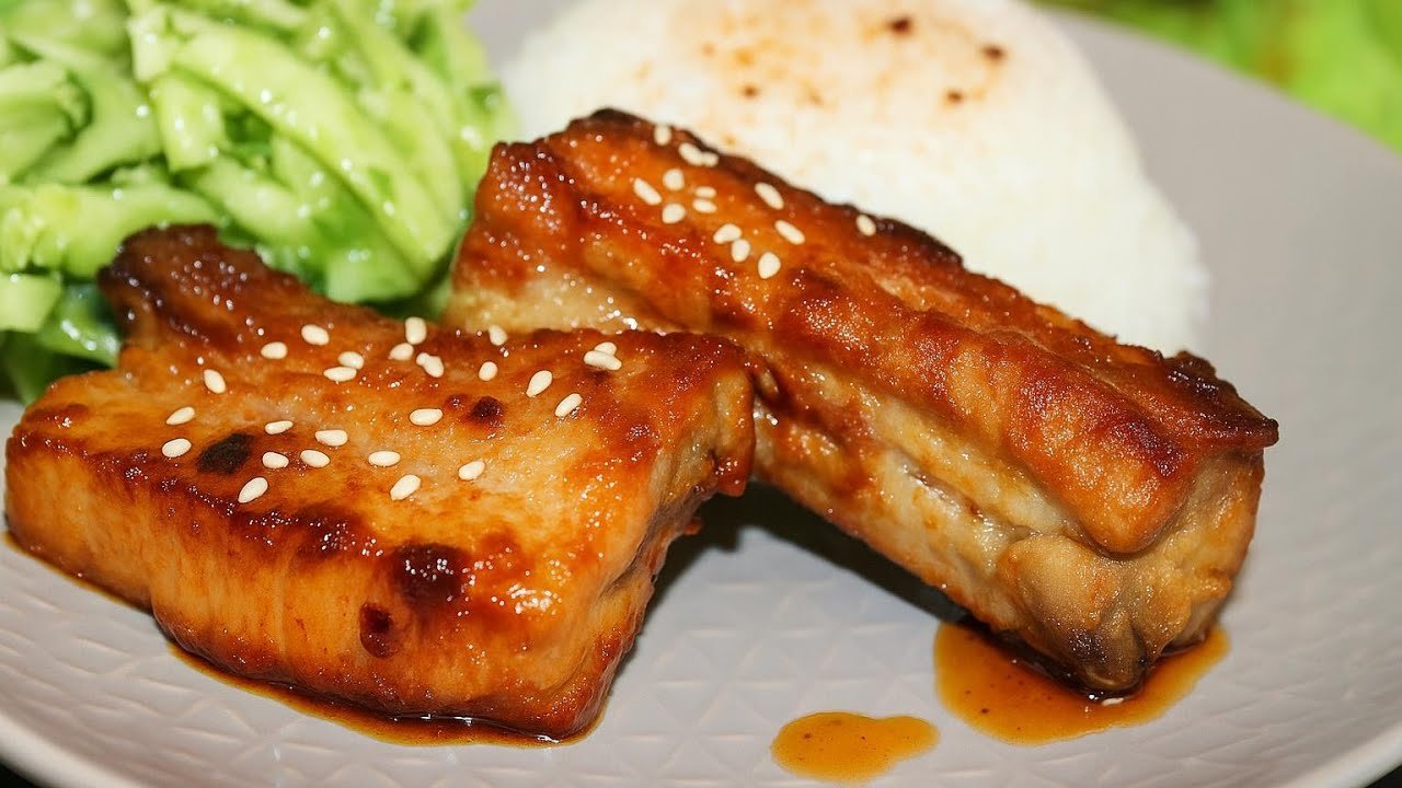 Perfect juicy and tender ribs. Delicious dinner is easy to prepare. ASMR