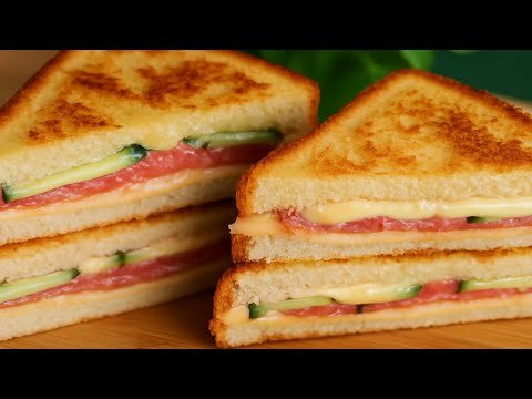 These sandwiches will disappear in a second! Recipe with simple ingredients for breakfast! ASMR