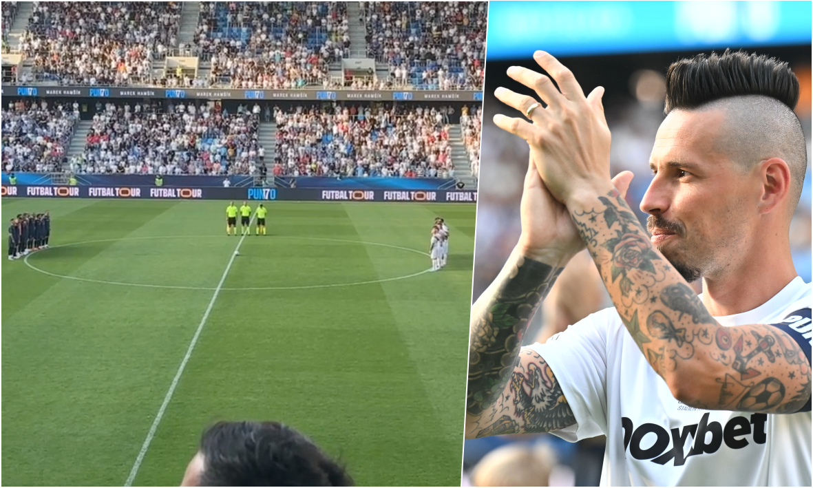 VIDEO Majk Spirit, minúta ticha a potom erupcia radosti. Marek Hamšík sa lúči, Tehelné pole ovládli hviezdy VIDEO Majk Spirit, minúta ticha a potom erupcia radosti. Marek Hamšík sa lúči, Tehelné pole ovládli hviezdy