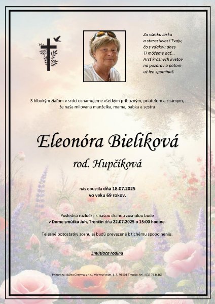 Eleonóra Bieliková rod. Hupčíková Eleonóra Bieliková rod. Hupčíková