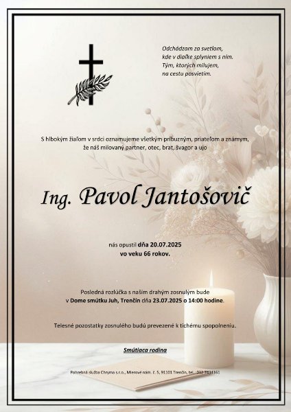 Ing. Pavol Jantošovič Ing. Pavol Jantošovič